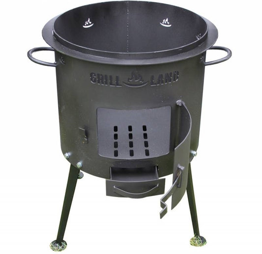 Feuerofen/Uchag für Kazan/Kasan 12 – 17 L Ø 40cm Designholzofen "Grill-Land", Stahl 3 mm